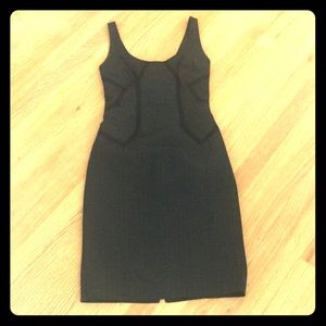 DVF black swiss dot fitted dress